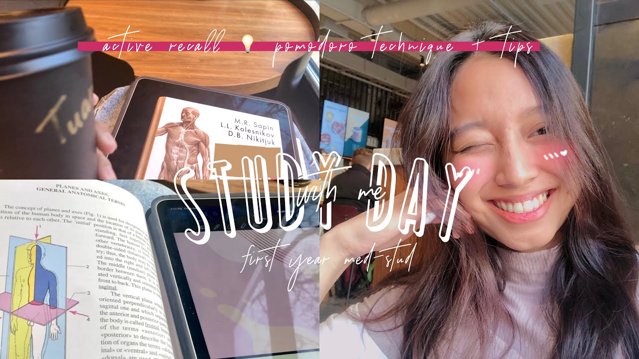 productive study day with me (active recall) | med-stud 🌦