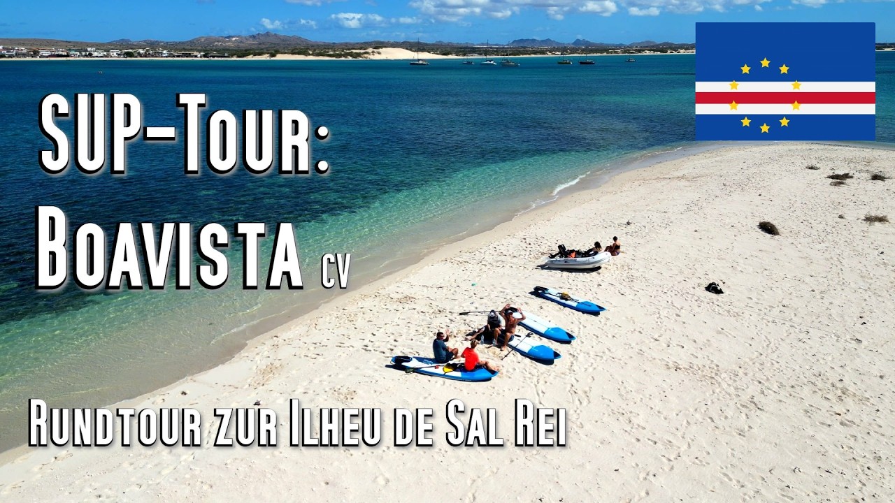 SUP-Tour: BoaVista, Sal Rei, Kapverden. Rundtour auf Ilheu de Sal Rei. Standuppaddling, Kajak, Kanu