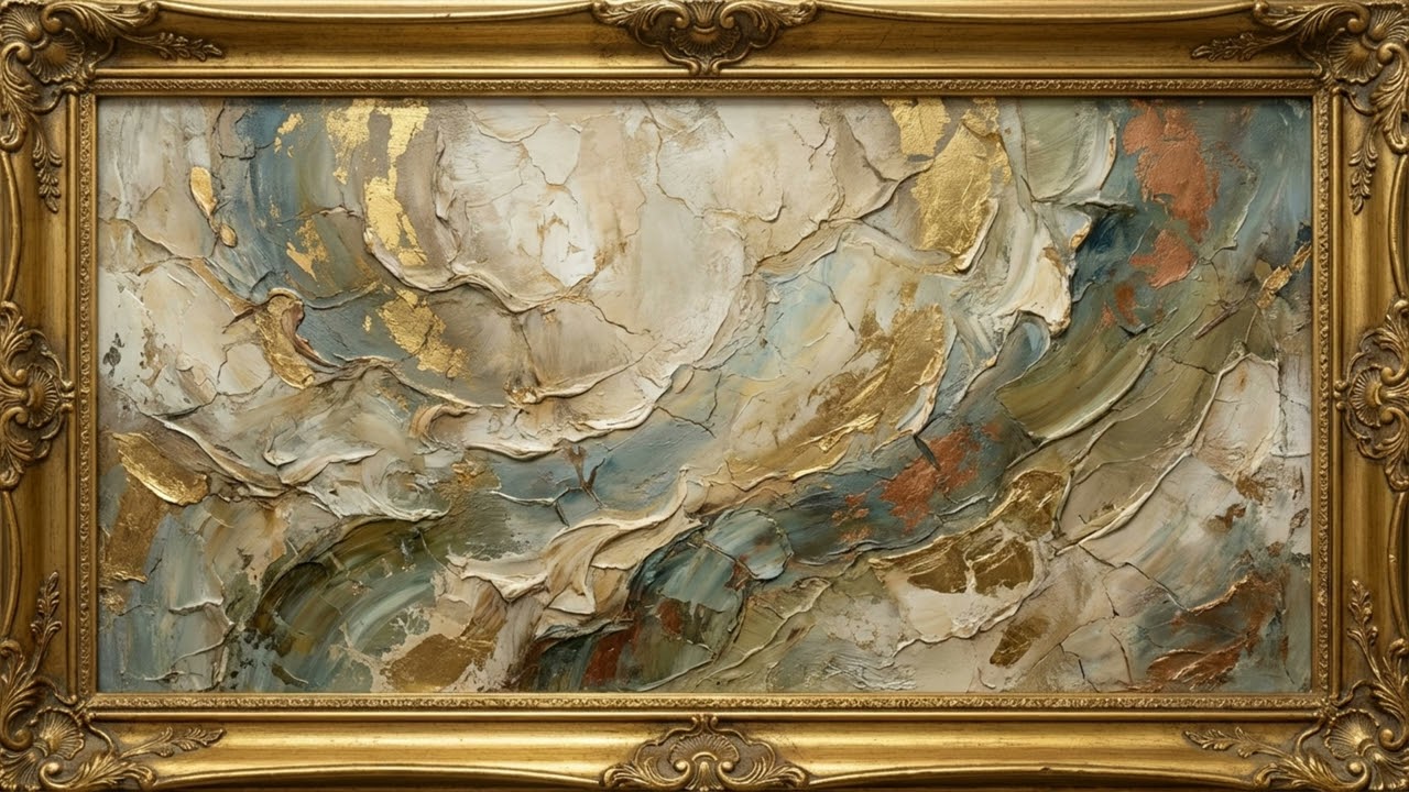 Abstract Gold & Marble Texture | 4K TV Art Frame | Classical Oil Painting Style Screensaver
