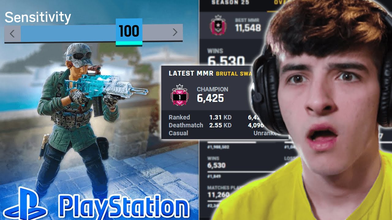 REACTING TO The HIGHEST Sensitivity Console Champion in The World - RAINBOW SIX SIEGE