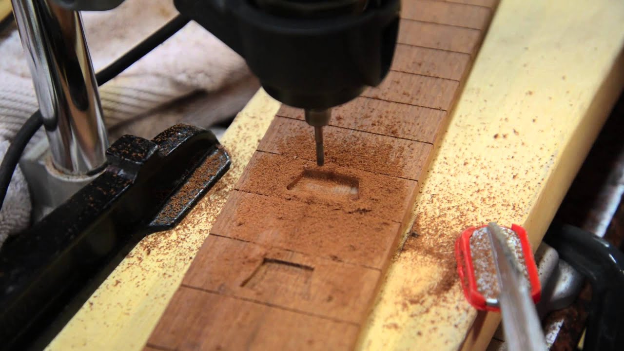 Building a Les Paul Fretboard with custom turquoise inlays