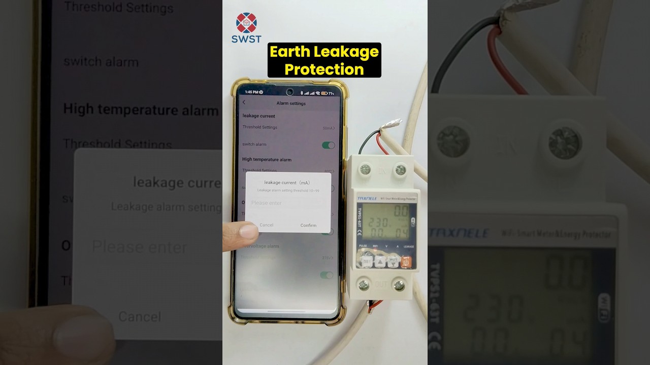 Taxnele Smart Wifi Volt Ampere Watt Units Protector: #shorts #swst #safeenergy #electricprotection