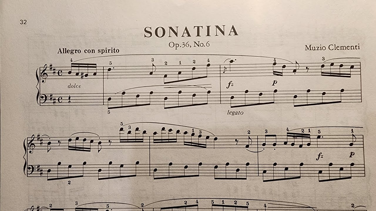 Sonatina Op.36, No.6 (1st movement slow) - Clementi