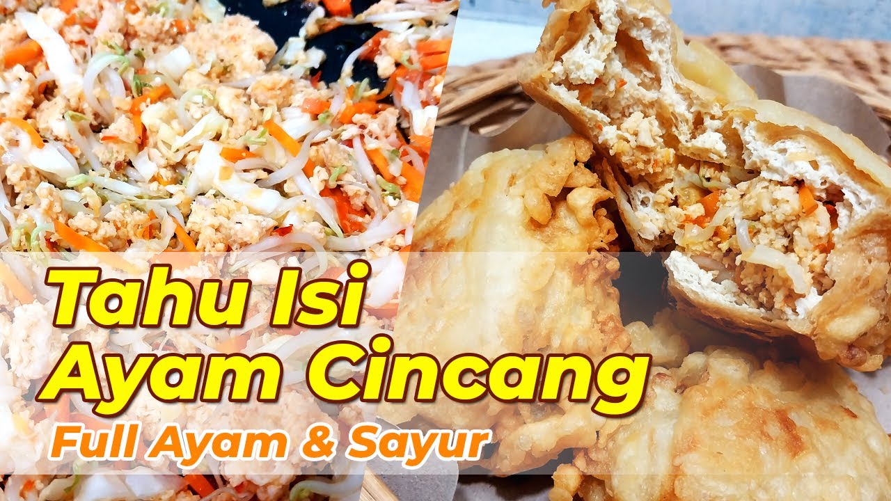 resep tahu isi daging ayam cincang - renyah, mudah full isi