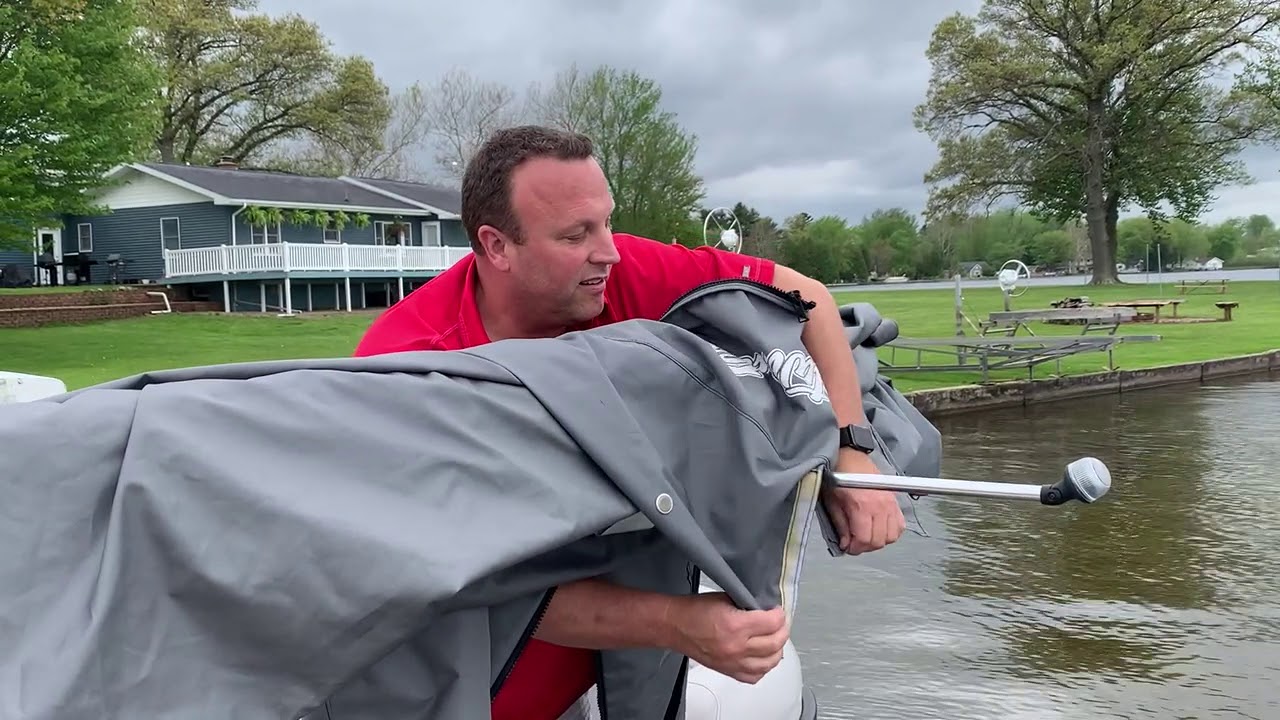 Pontoon Boat Canopy Cover Installation