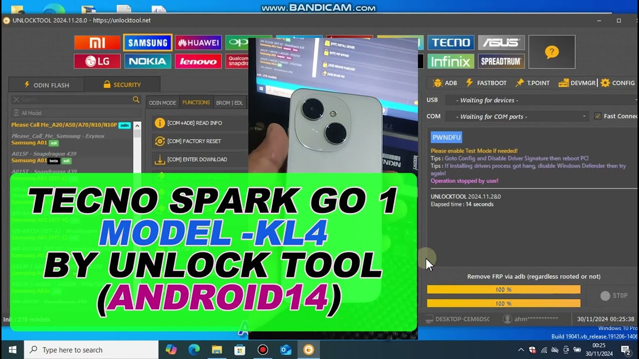 tecno spark go1 frp bypass unlock tool (KL4)2024