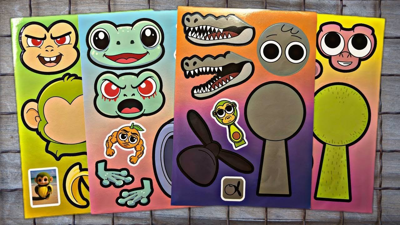 ToyASMR 💥BRAINROT SPRUNKI Sticker Book! I ASMR