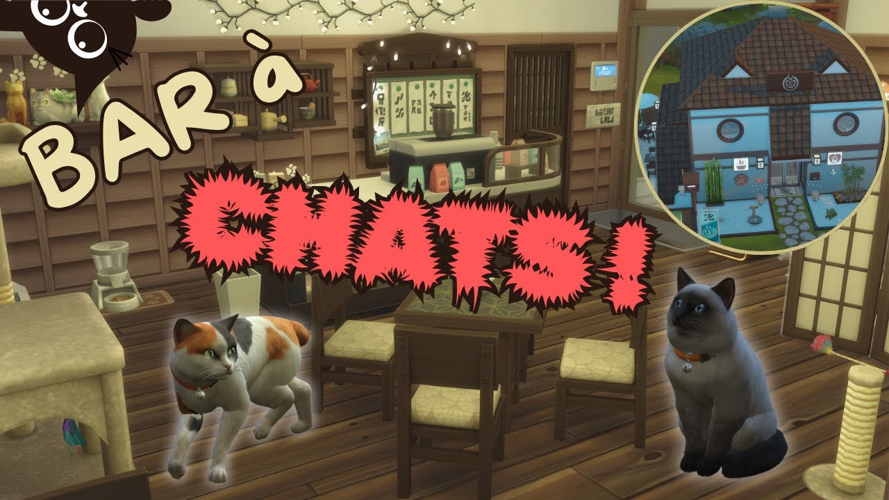 Un BAR à CHATS en forme de CHAT ! | Un Mont Komorebi comme au Japon | Sims 4 Business & Loisirs
