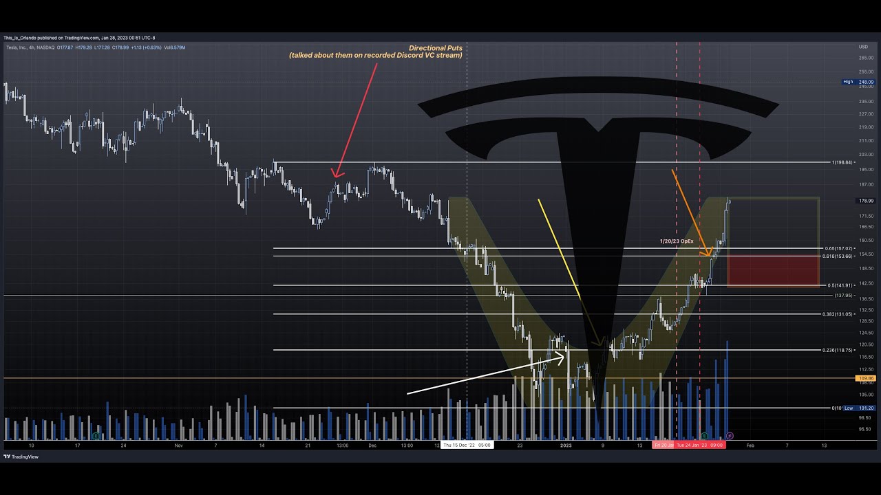 Сжатие акций Tesla, январь 2023 г. | Использование анализа потока опционов для прогнозирования акций Tesla