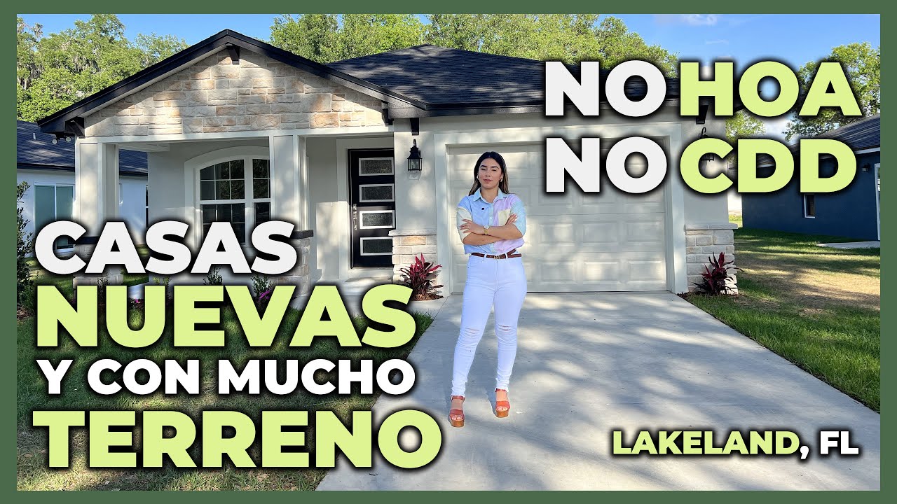 Casas Nuevas con acabados de Lujo Sin HOA sin CDD y mucho terreno en Lakeland, FL