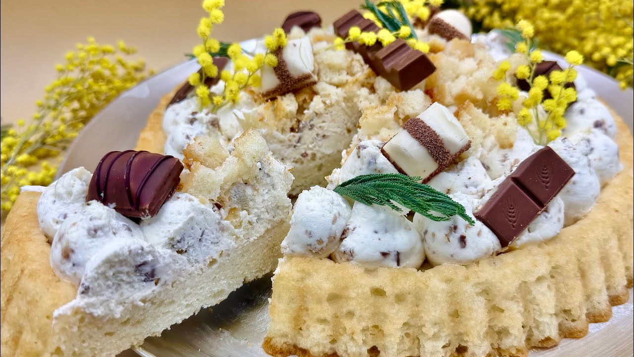 Tartă Kinder moale fără ouă – Desert cremos și super delicios 🍫