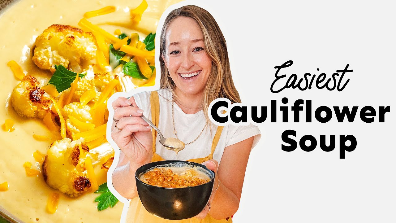 Easy Roasted Cauliflower Soup (6 Ingredients)