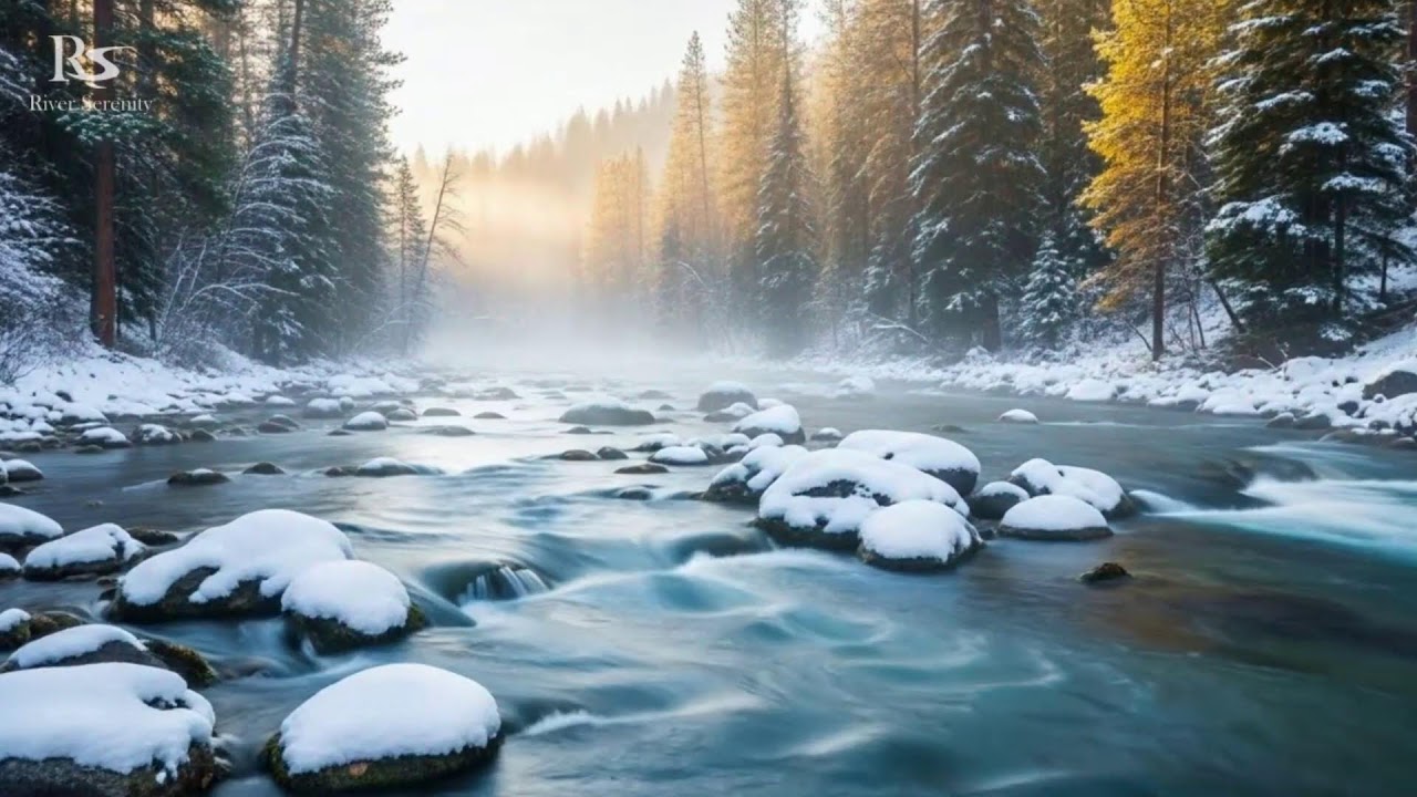 River Sound for Sleeping with Calm Midnight River Flow Ambience for Stress Relief & Deep Relaxation