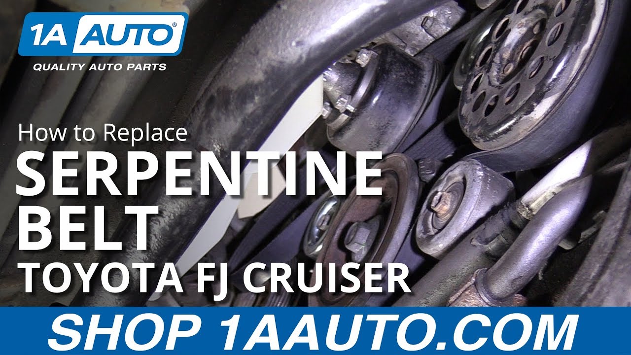 Как заменить поликлиновой ремень на Toyota FJ Cruiser 07-09