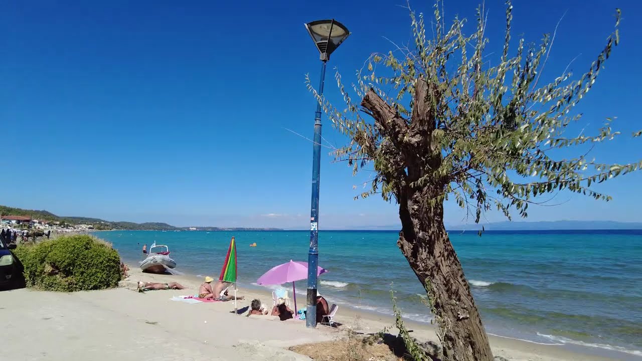 Polihrono Beach, Halkidiki – Peaceful Walk in a Greek Village by the Sea