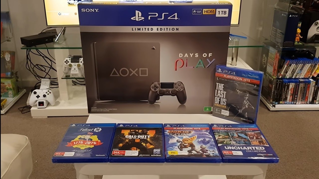 PS4 Limited Edition Days of Play 2019 Unboxing bundled with 5 games