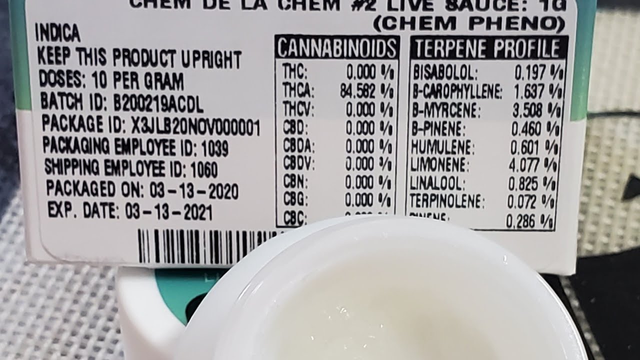 CHEM DE LA CHEM #2 LIVE SAUCE BY PRIME WELLNESS PA