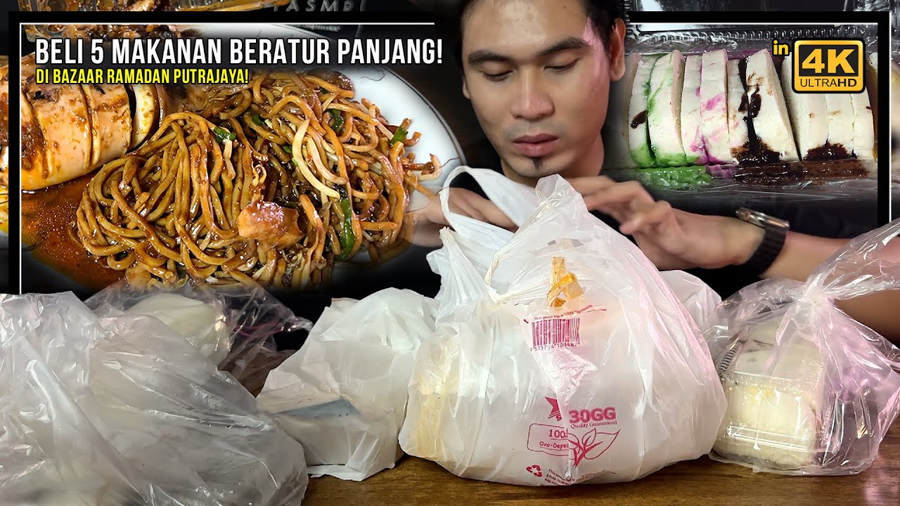 beli 5 makanan BERATUR PANJANG di BAZAAR RAMADAN PUTRAJAYA (kenapa kedai Chef Ammar tak ada orang?)