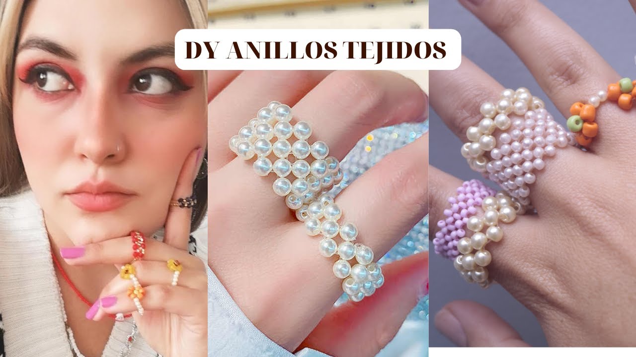 DIY Anillos tejidos en Perla y Mostacilla