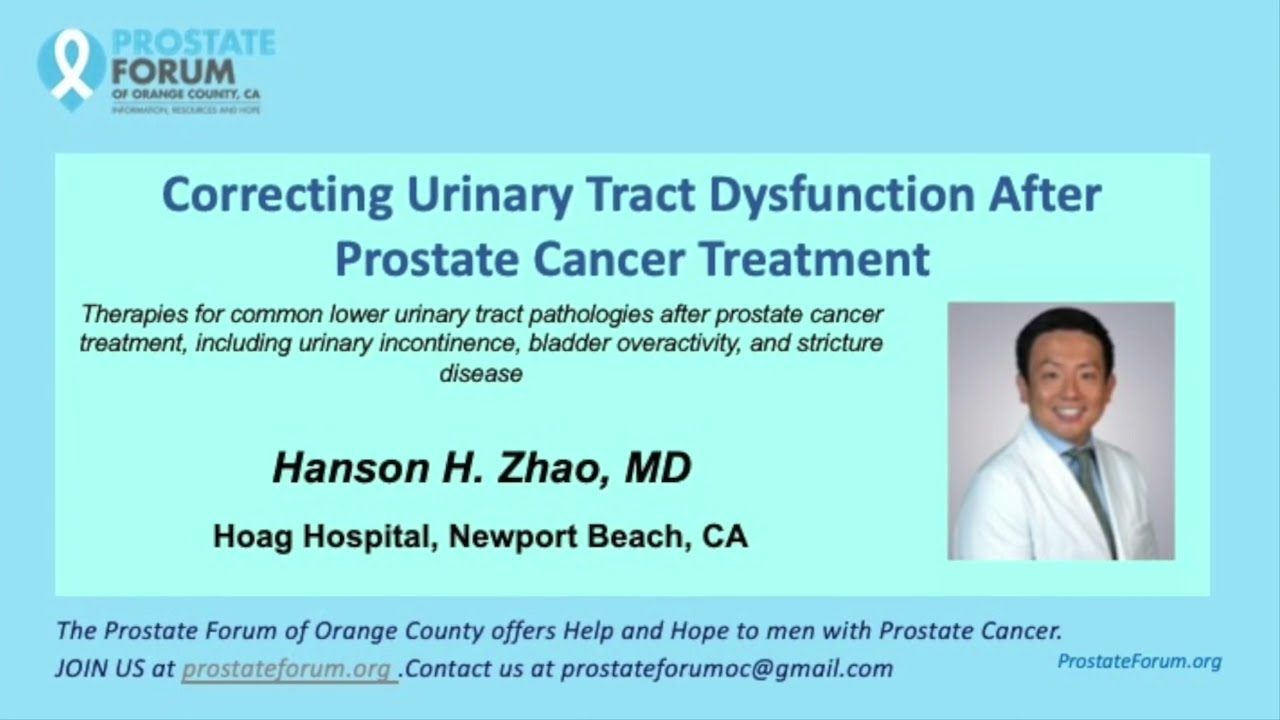 23-01 Hanson Zhao MD "Correcting Urinary Tract Dysfunction After Prostate Cancer Treatment"