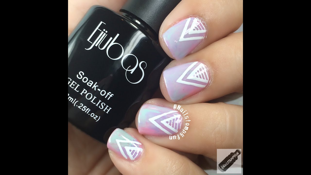 How to: Marble Nails Using Soak off gel polish Ejiubas Candy Collection