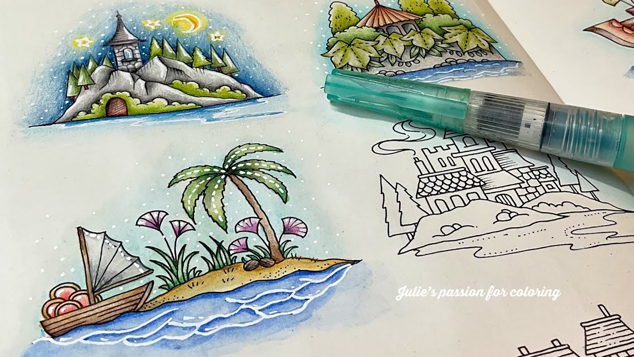 🌸 Small victories by Johanna Basford ✏️ prismacolor watercolor pencils + waterrush  - easy tutorial