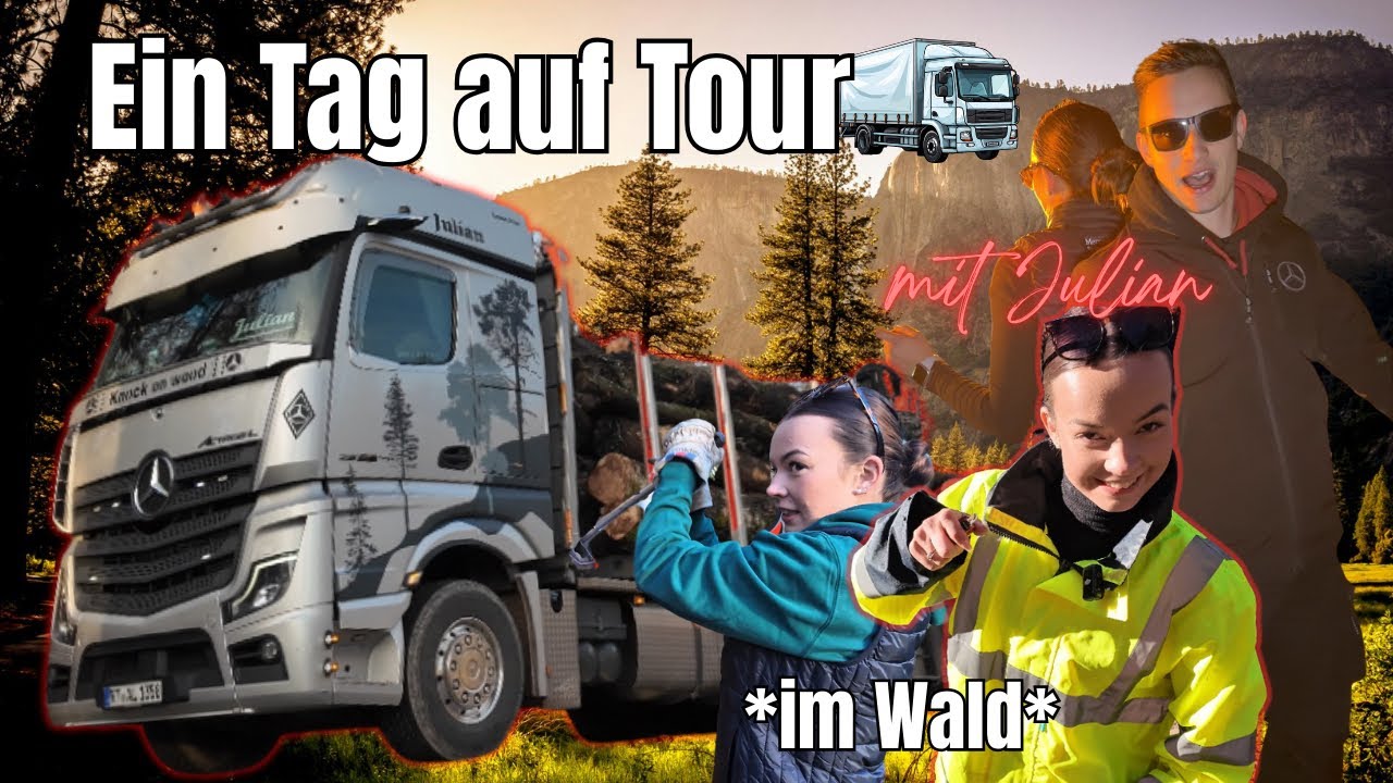 Im Wald mit dem LKW 🚛 so hart ist Holztransport wirklich! | Auf Tour mit Julian👀