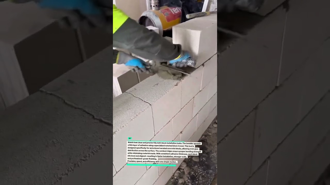 AAC Block Laying Tool in Action! #Masonry #Construction #ProBuilder
