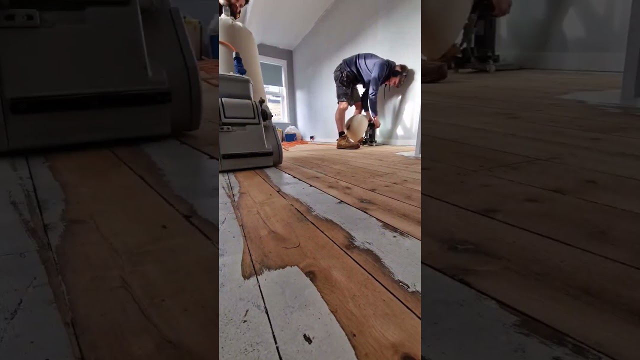 Floor Reveal (Sanding Painted Floorboards)