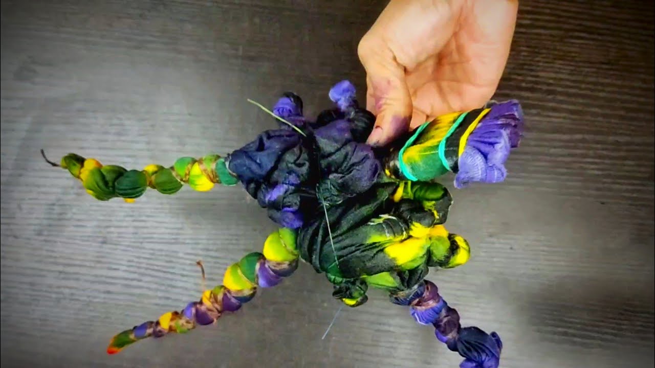 FRACTAL MANDALA (using fishing line & sinew) tie dye