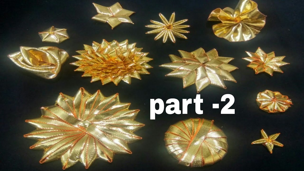 Gota flower | gota Patti flower | ribbon flower | gota lace flower