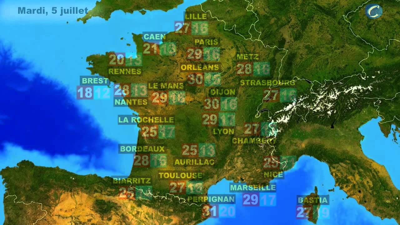 Bulletin m&eacute;t&eacute;o en France du 5 et 6 juillet
