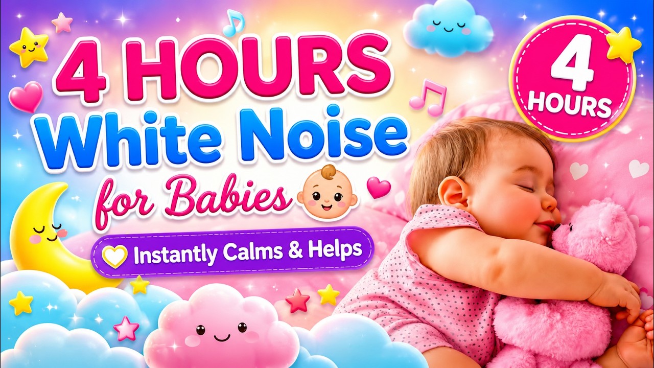 4 HOURS White Noise for Babies 👶 Instantly Calms & Helps Baby Sleep All Night #whitenoise #sleep