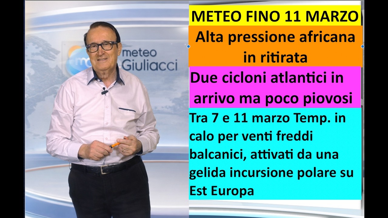 Anticiclone africano alle corde. Due cicloni atlantici e un po' di freddo