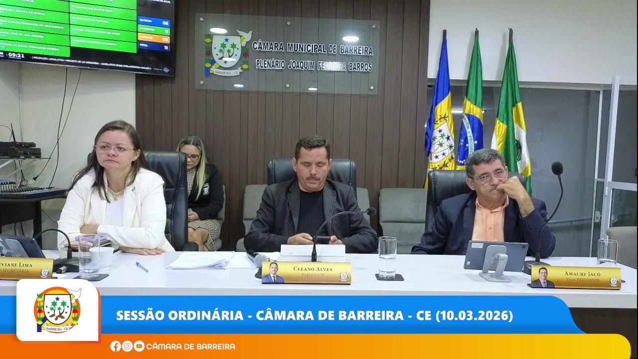 Sessão Ordinária - Câmara de Barreira - CE (10.03.2026)