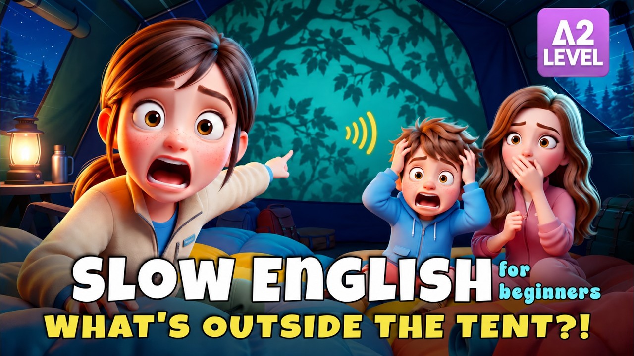 The Camping Night Was Perfect... Until Maya Heard a Strange Noise! | Slow English Listening (A2)