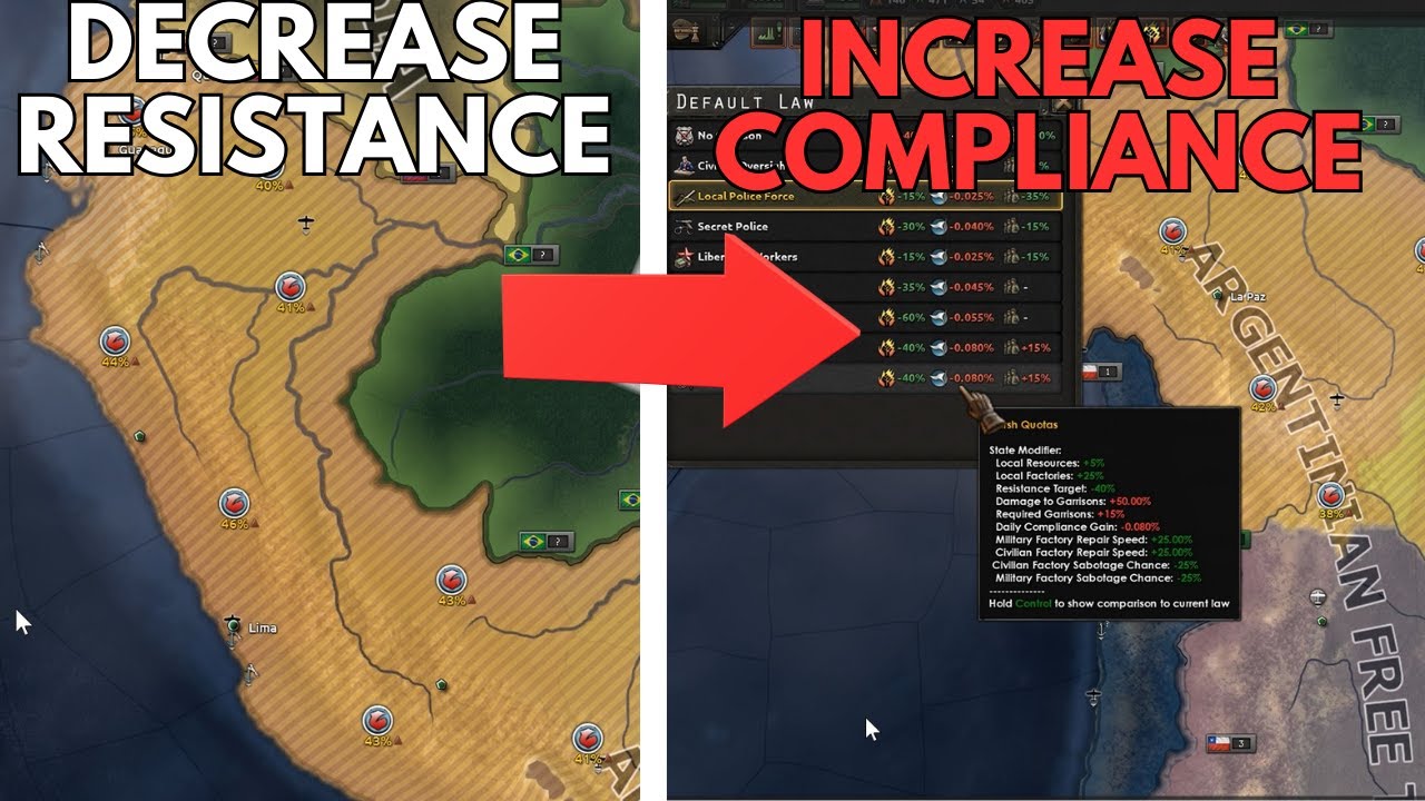 Hoi4 - How to decrease resistance and increase compliance
