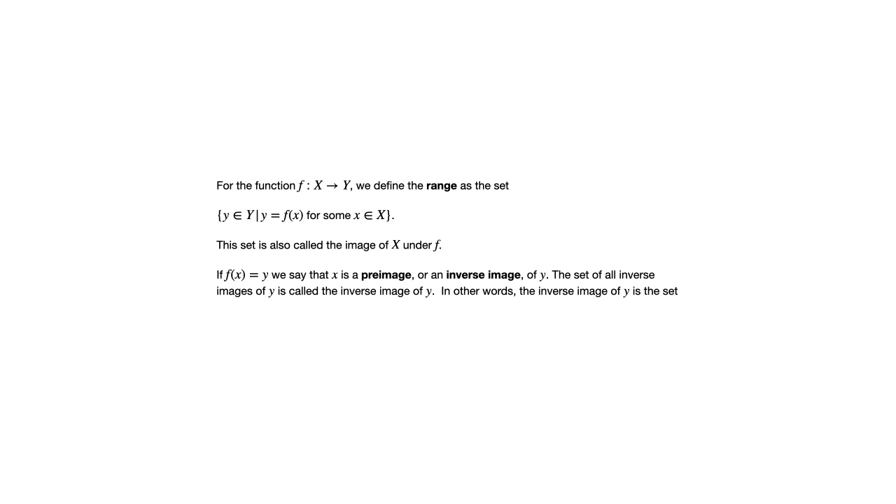 7.1 Functions Defined on General Sets