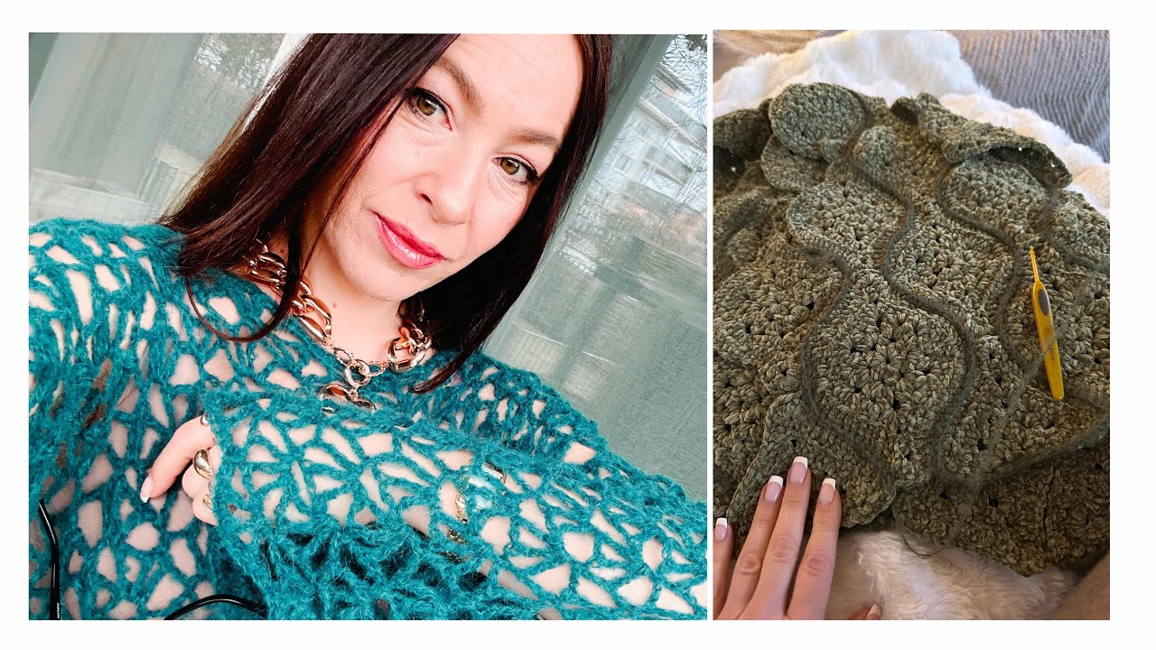 Кардиган из мотивов в процессе 🧶 Презентация готовых изделий на себе 😍Мой Отзыв О Пряжи От…
