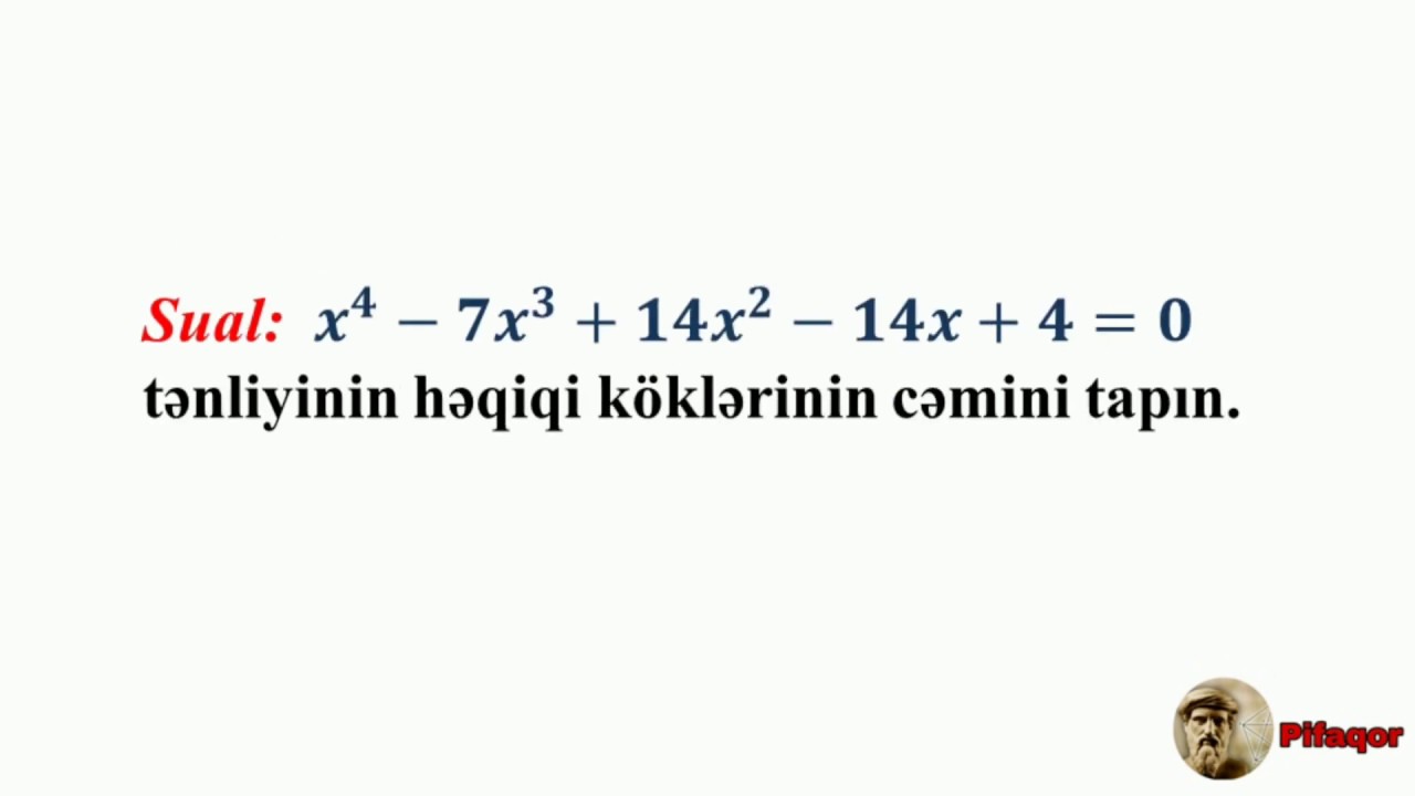 Math Olimpiad.Kvadrat Tənliyə gətirilən tənliklər. Riyaziyyat Olimpiada məsələləri.