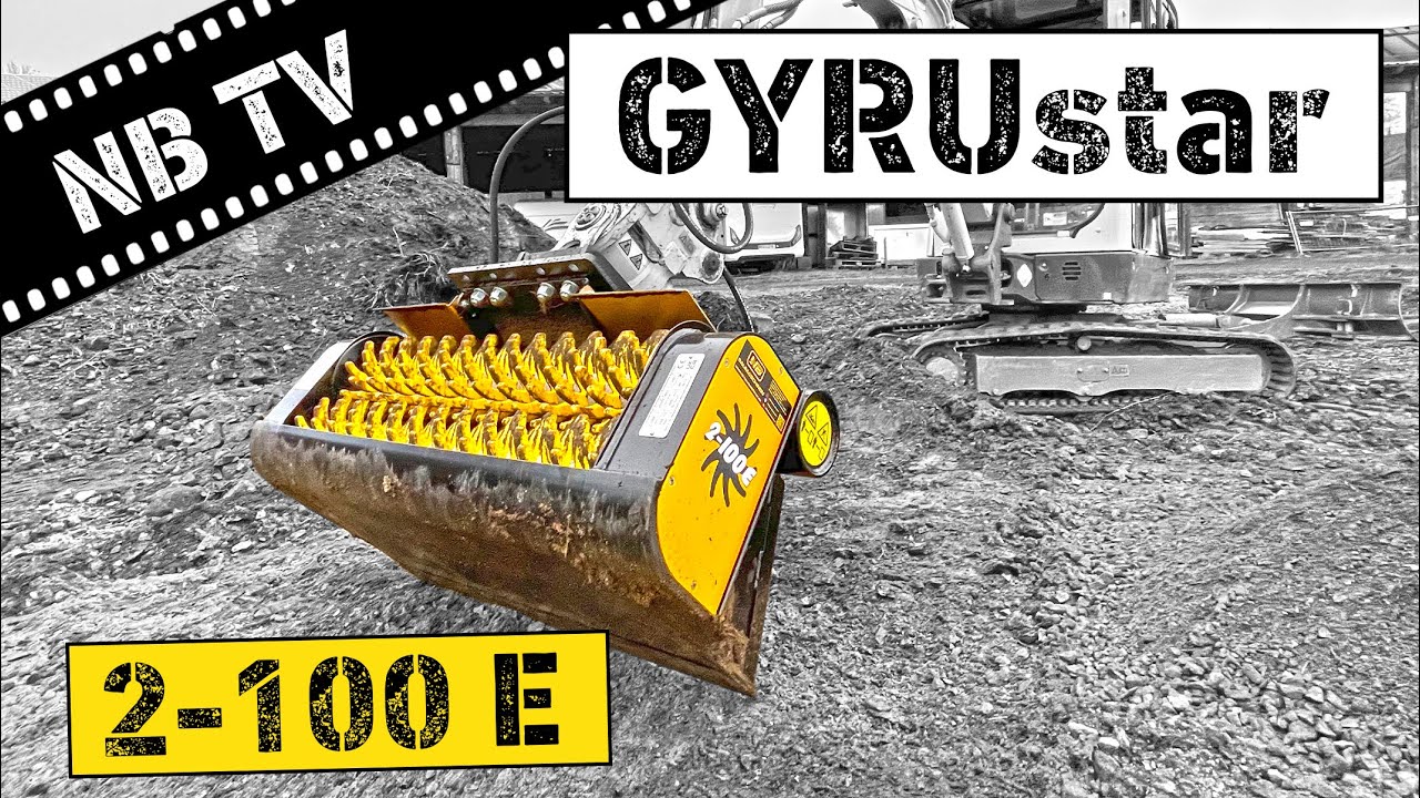 GYRUstar 2-100 E Schaufelseparator | Siebschaufel mit Takeuchi Bagger | Mutterboden
