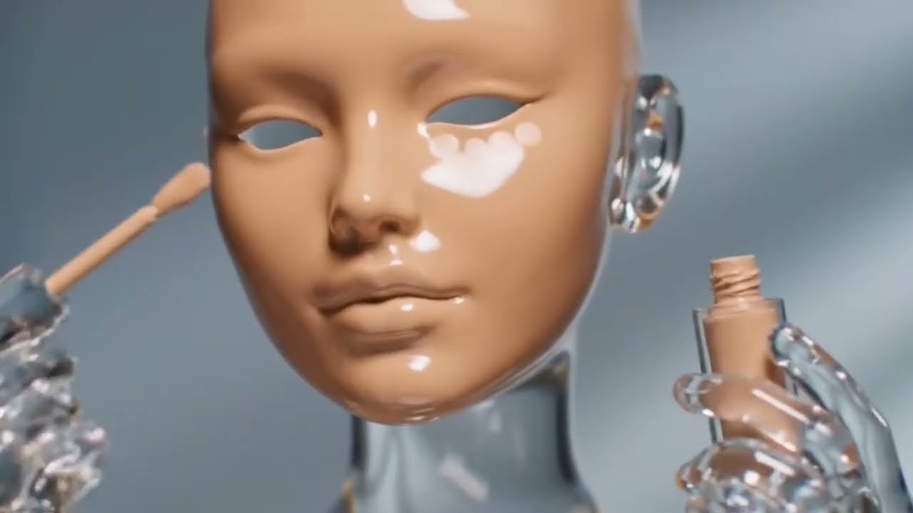 Glass Robot Does Real Makeup | Hypnotic ASMR #asmr #satisfying