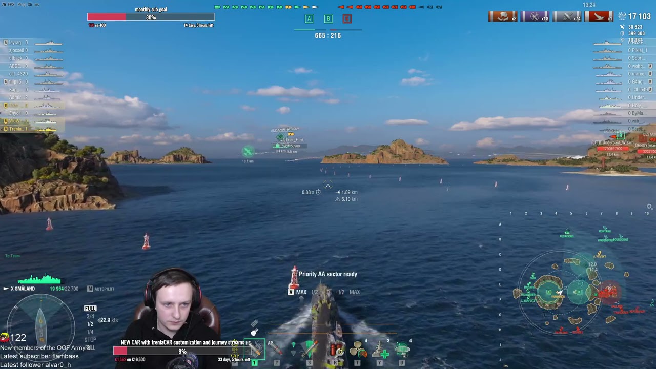 ABSOLUTELY INSANE COMBINATION WITH FLAMBASS - Sm&aring;land and Vampire II in World of Warships - Trenlass