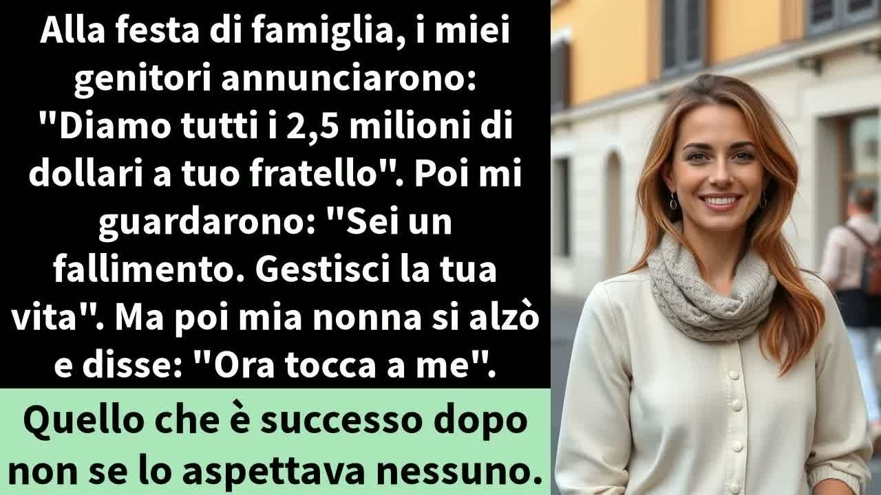 Alla festa di famiglia, i miei genitori annunciarono： ＂Diamo tutti i 2,5 milioni di dollari a tuo