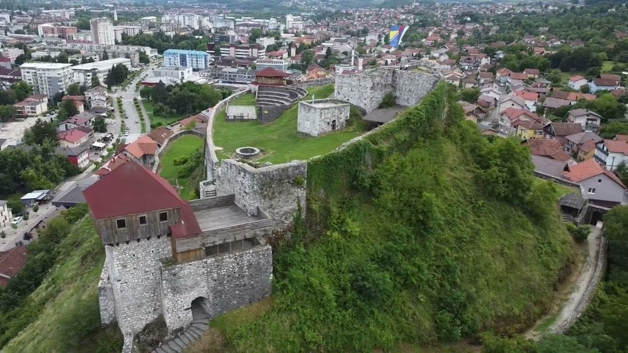 TRAVEL BOSNIA: City of Doboj Fortress, Doboj Gradina, Drone video footage only