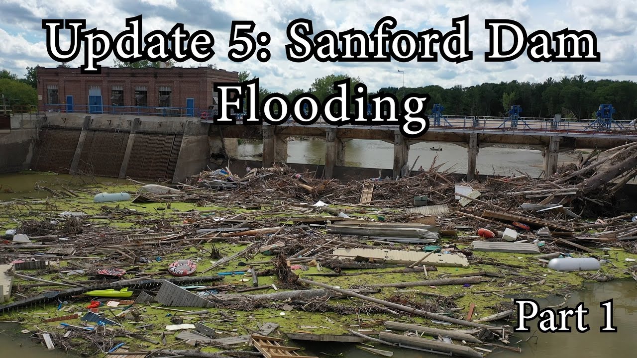 Update 5: Sanford Flood 2020 - Drone - Dam Collapse Part 1