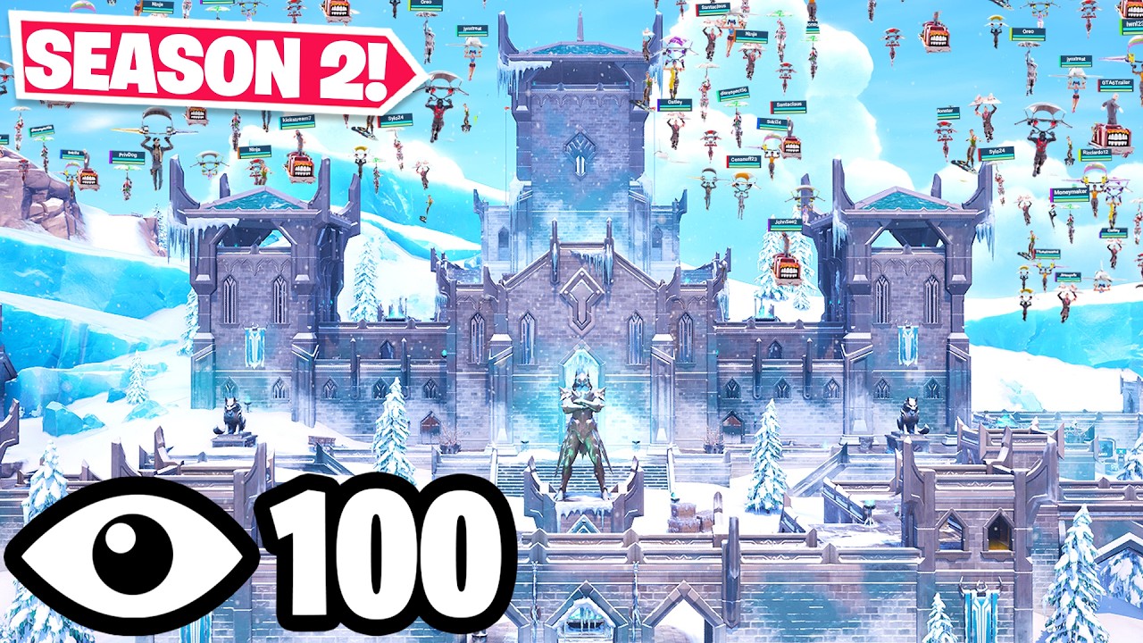 I Got 100 Players To Land At FRIGID FORTRESS in Fortnite! (Season 2 Update)