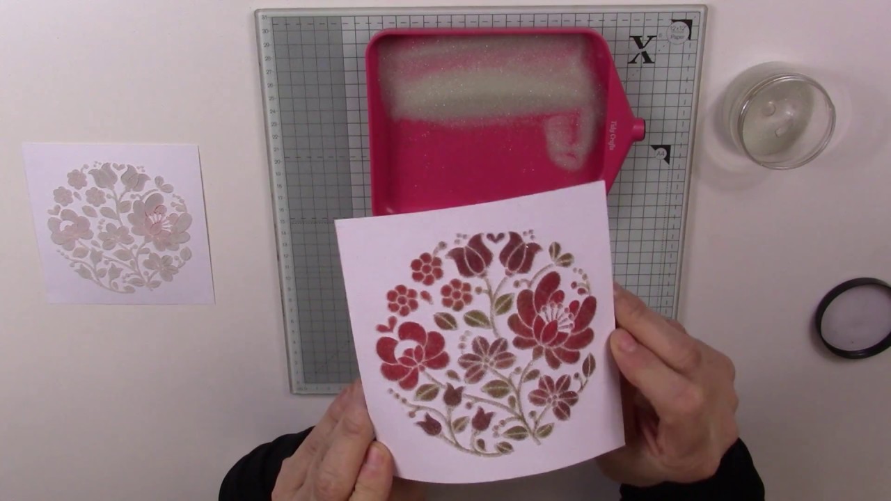 How to use micro beads with stencils: Sweet Poppy Stencils Tutorial 2 : Micro bead Technique