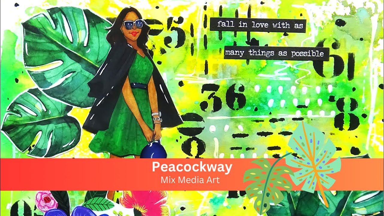 Mixed Media Art using ink spray and stencil