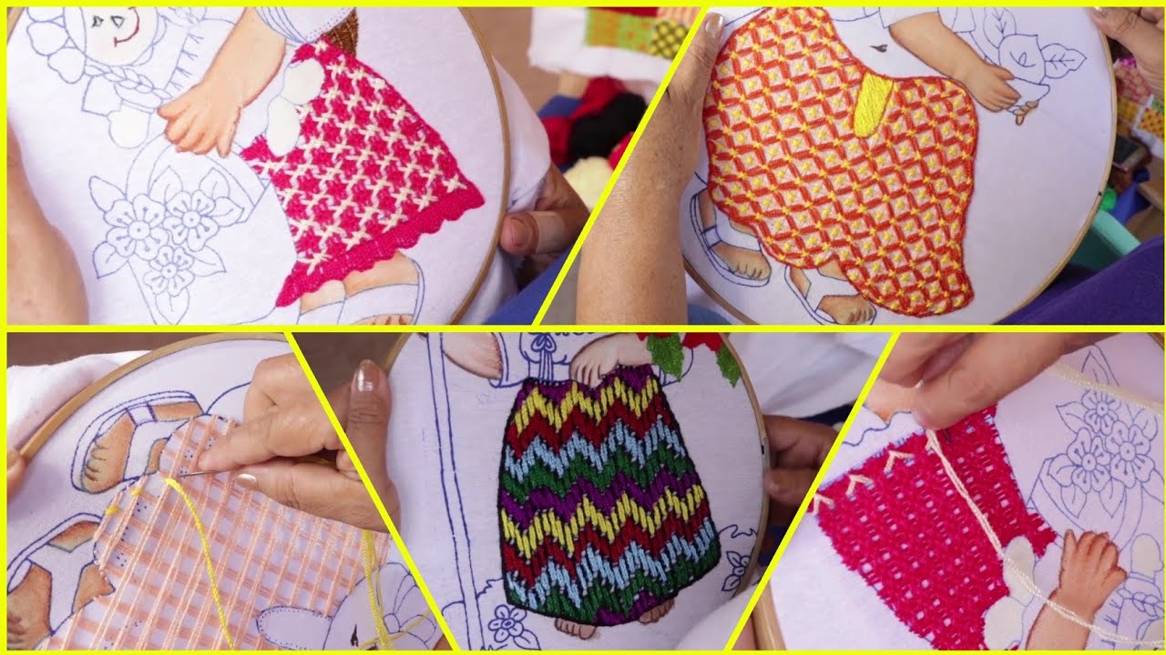 👀¡3 FALDAS PARA MUÑECAS FACILES DE REALIZAR!💖 BORDADOS PARA PRINCIPIANTES